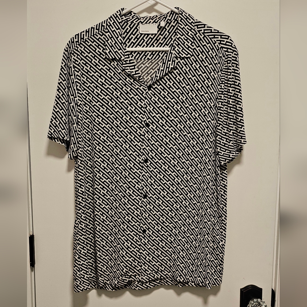 ASOS Design L Black and White Patterned Shirt